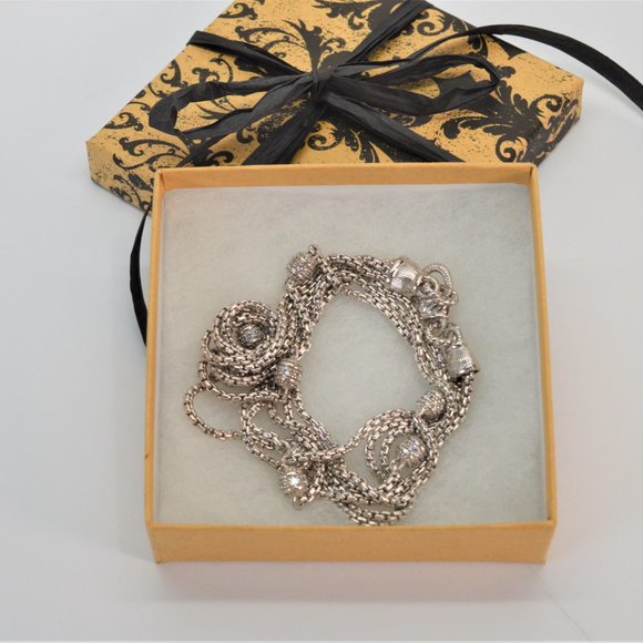 Judith Ripka Triple Strand Station Necklace w CZ Elements - Picture 6 of 6